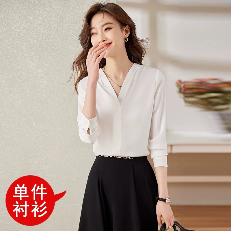 衬衫气质洋气白色上衣正装白衬衫工作服衬衣职业装