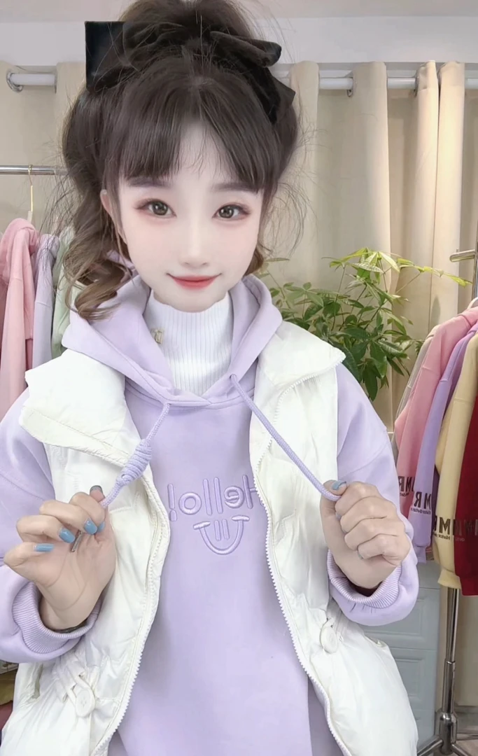 【米粒家-笑脸加绒】2024冬季新款加绒加厚笑脸刺绣卫衣显白年轻