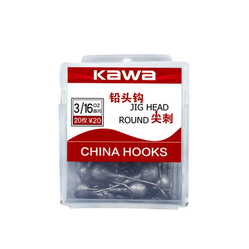 KAWA路亚铅头钩防挂底路亚软虫钩路亚饵软饵软虫铅头钩加强内弯钩