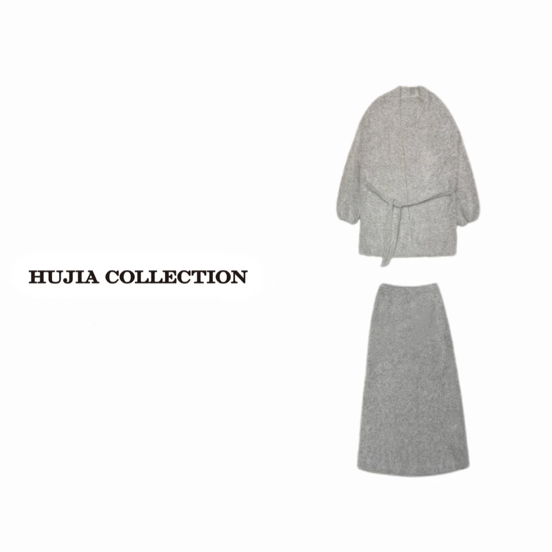 HUJIA 胡嘉丨“美好分享”气质慵懒长袖时尚秋冬设计师毛针织衫9952