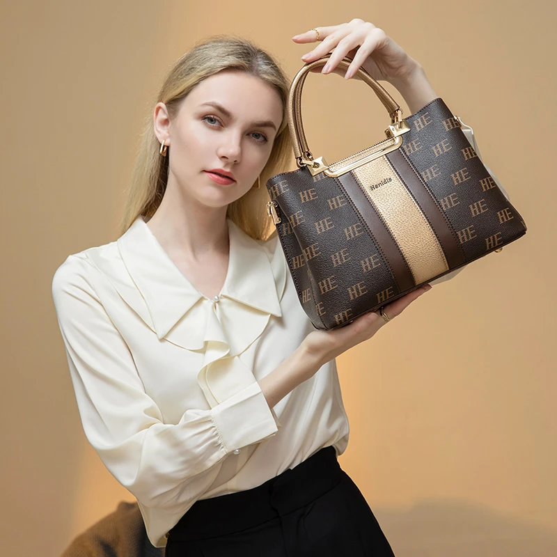 赫妮蒂斯Henidis拼色法式轻奢高端女包欧美风气质单肩斜挎手提包