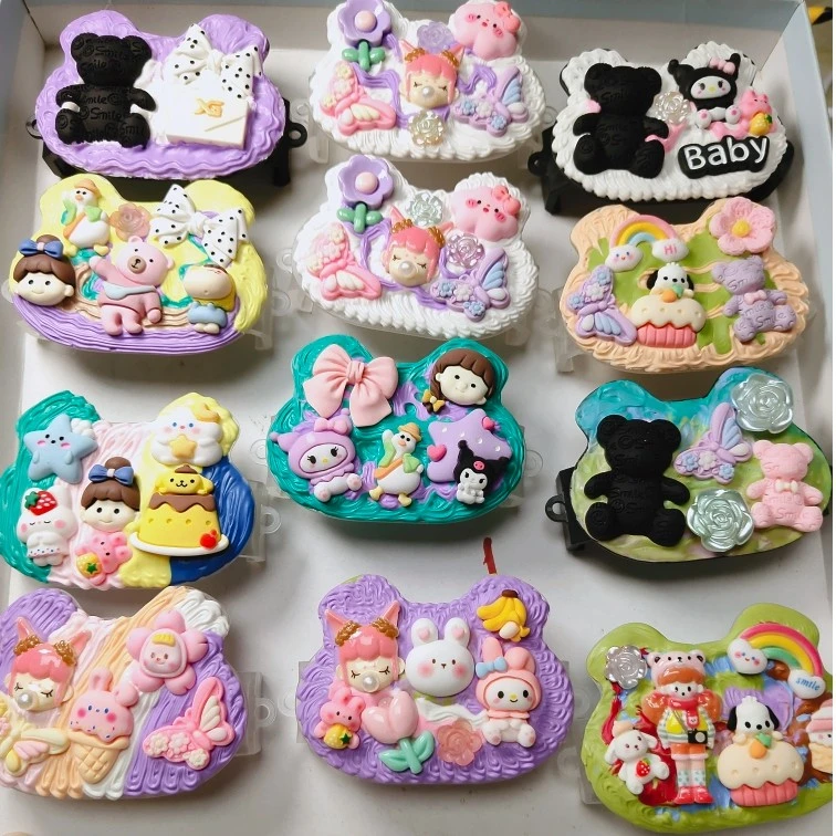 手机背夹奶油胶diy饰品彩色背夹珠珠手机链斜挎