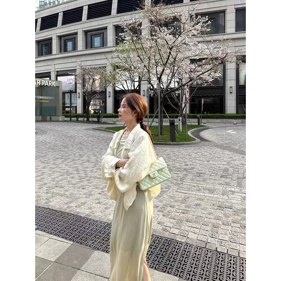 WXLSTUDIO 04/07 10:00 春日小花苞 褶皱天丝亚麻混纺防晒衣外套