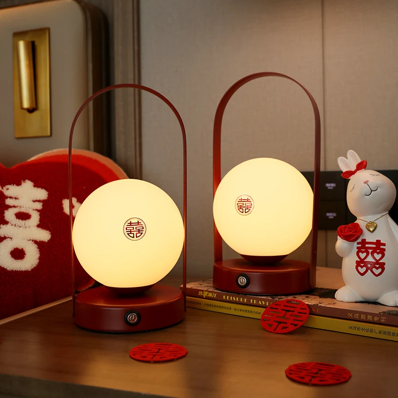 结婚礼长明灯女方陪嫁用品卧室床头灯红色喜灯台灯送新人新婚礼物