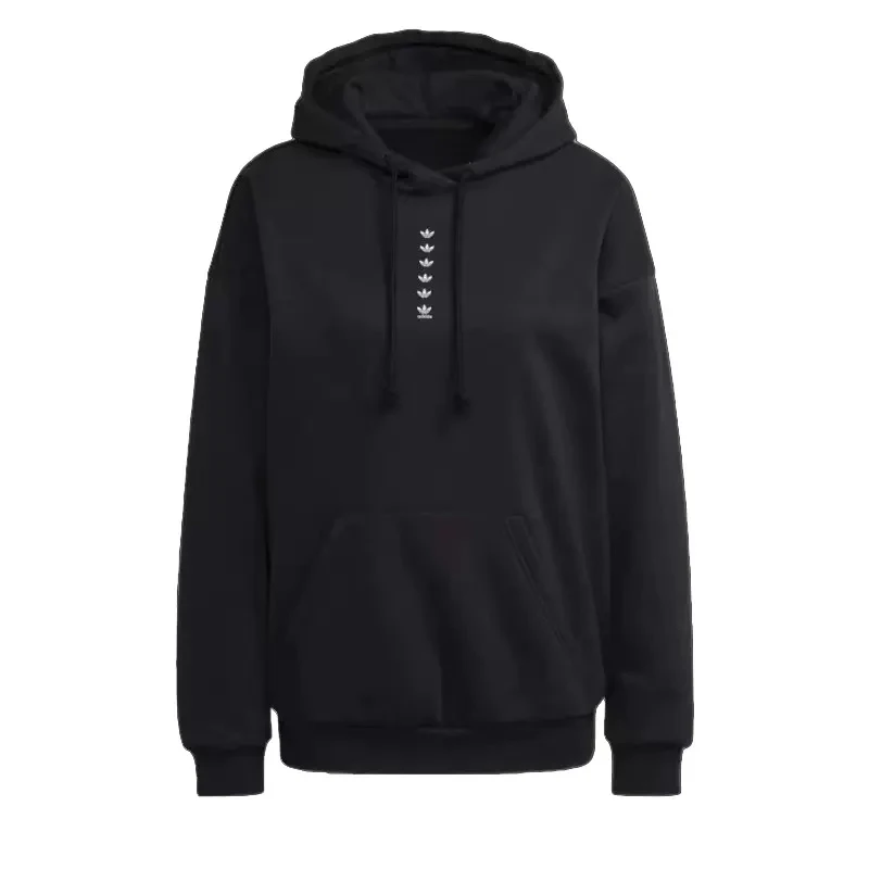 Adidas阿迪达斯三叶草女装新款舒适保暖针织连帽套头衫HC1673