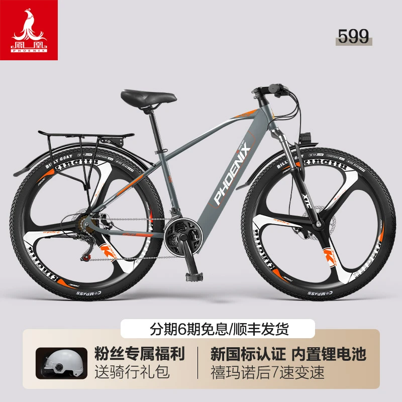 Phoenix/凤凰48V400W电动车助力电动自行车通勤电动车锂电自行车