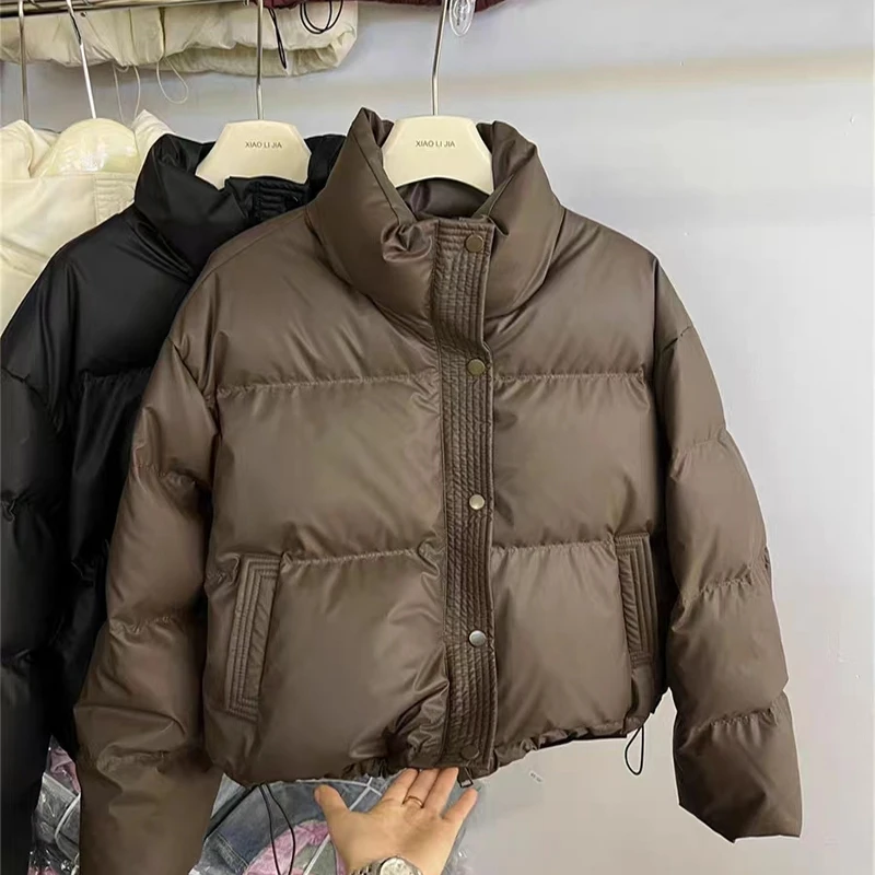 【618】棉服女韩版时尚立领短款小个子面包服冬外套美拉德高级感