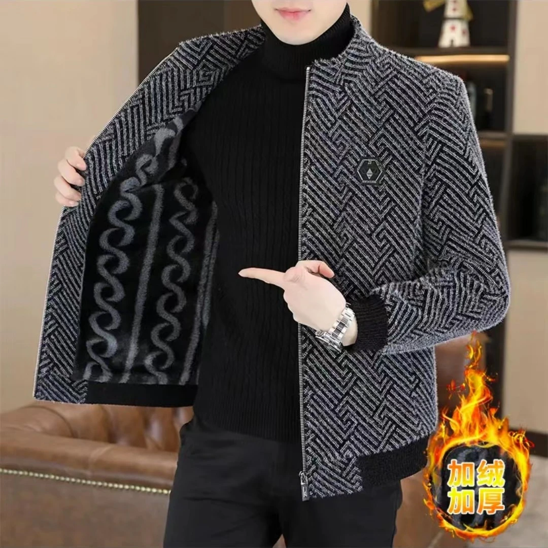 2022男士加厚秋冬短款加绒韩版秋冬季休闲潮流青年修身帅气上衣