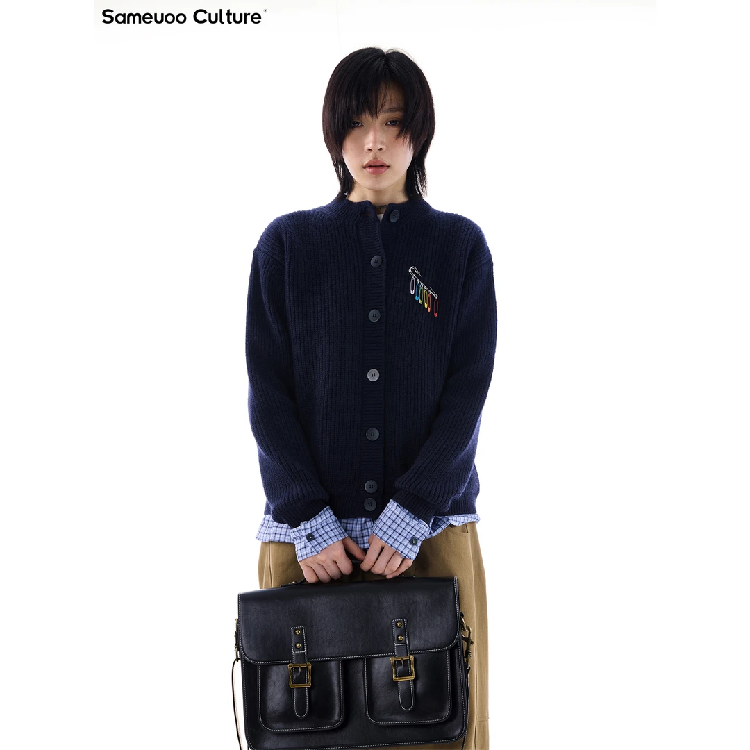 散养文化sameuoo针织秋冬毛衣休闲假两件复古上衣
