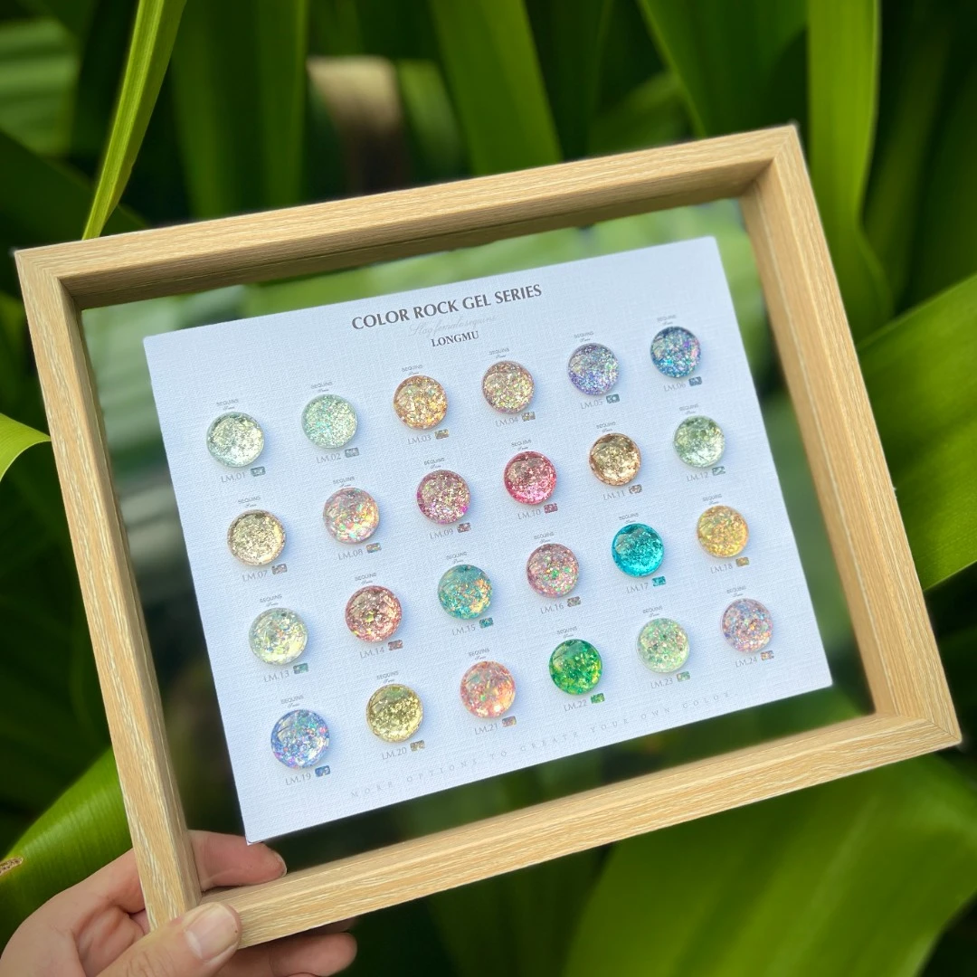 隆牧24色新品亮片胶(罐装)ins流行色甲油胶