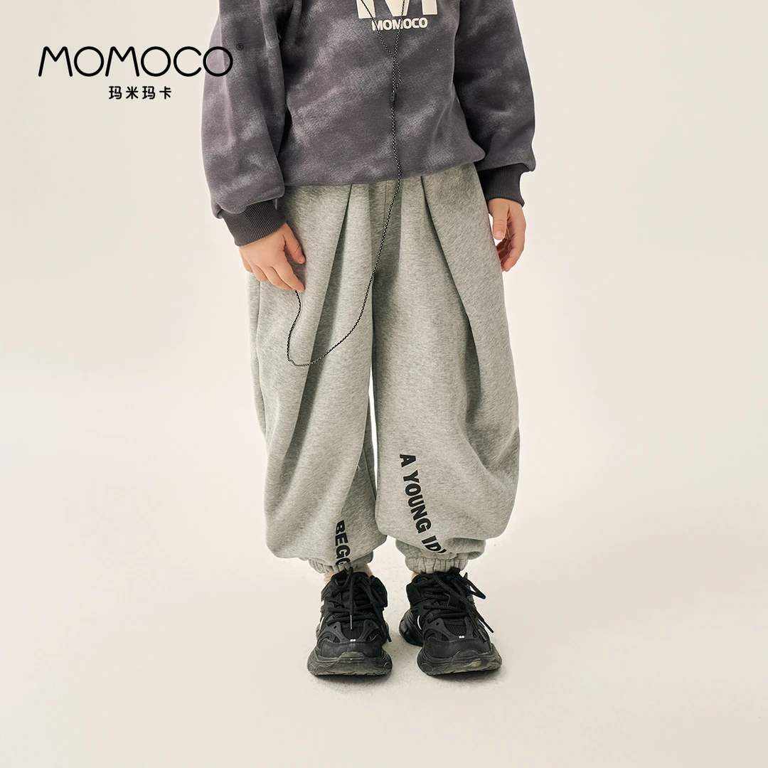 MOMOCO（清仓）冬季男童休闲字母加厚针织裤儿童休闲裤76430358204