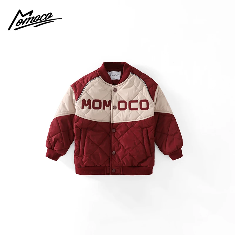 MOMOCO冬季新款男童潮流拼接棒球服加棉外套75430101014