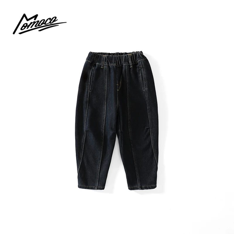 MOMOCO冬季新款男童加绒潮流牛仔长裤75430350022