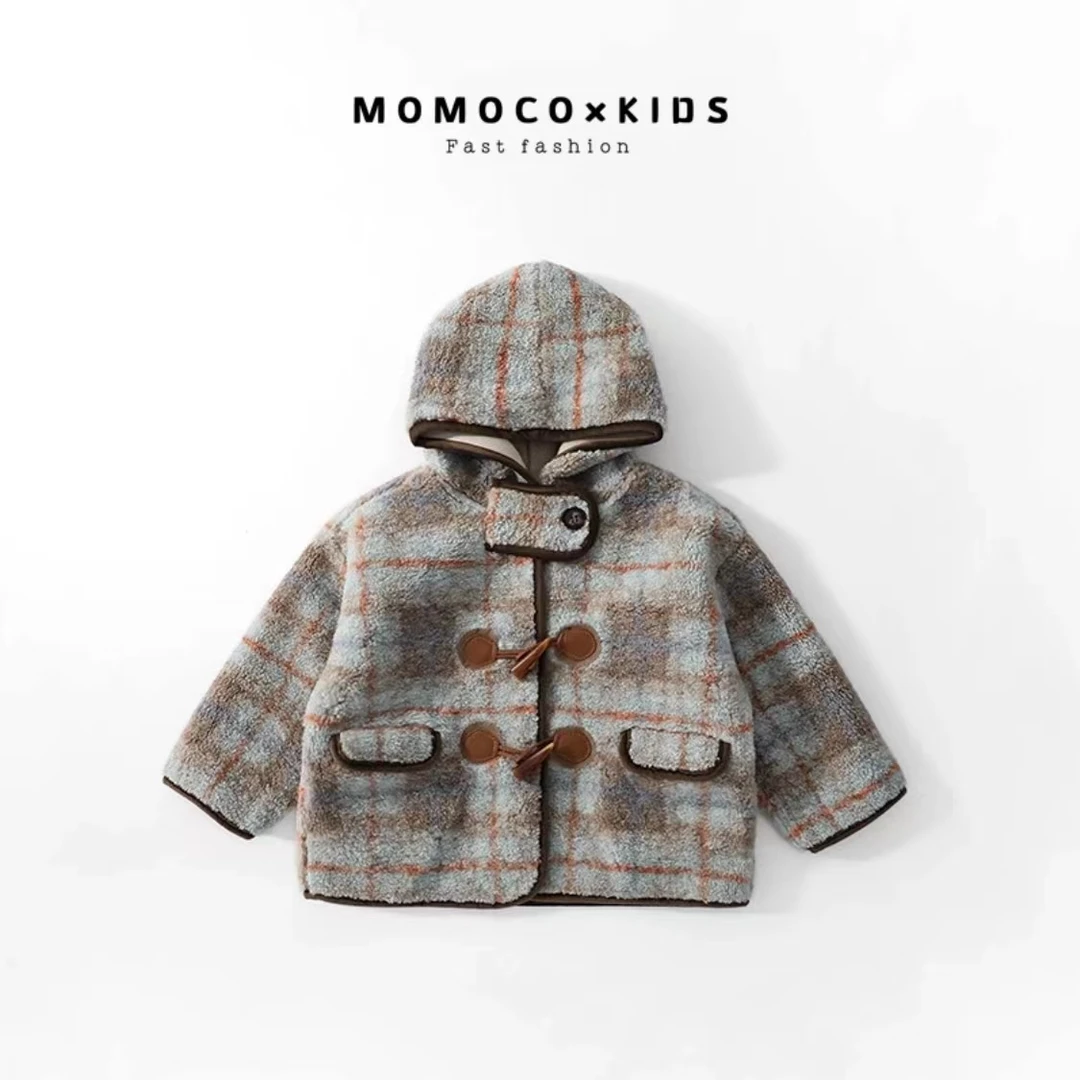 MOMOCO冬季男童韩版牛角扣毛毛外套76430123219