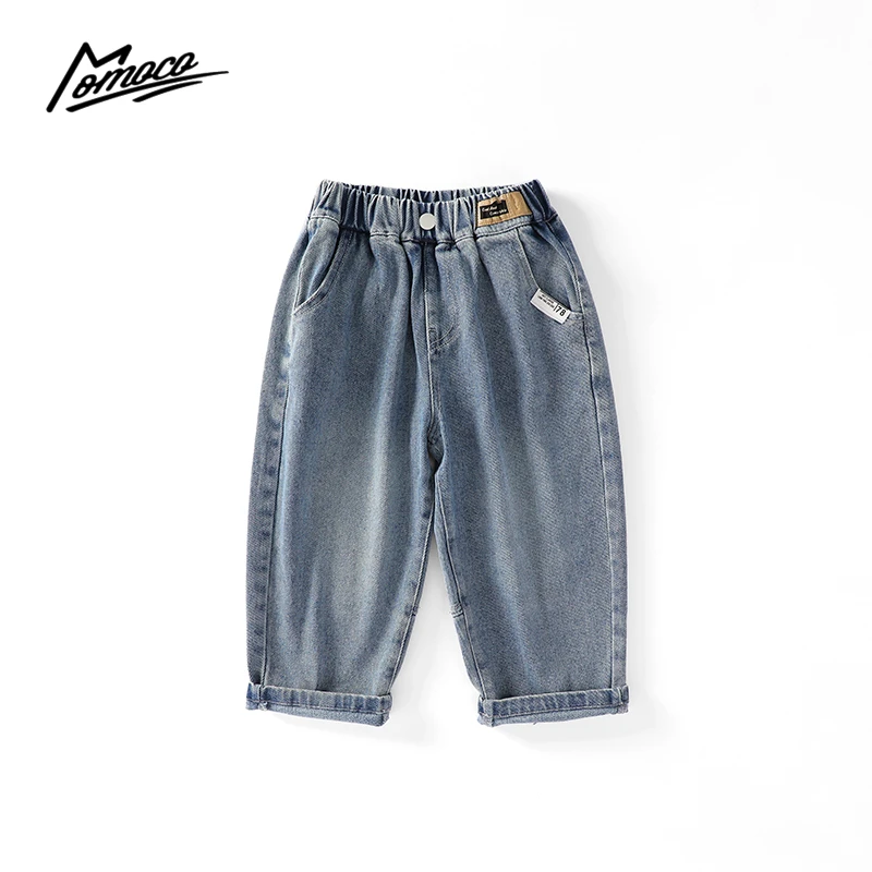MOMOCO秋冬男童韩版时尚潮流休闲牛仔长裤77130350020