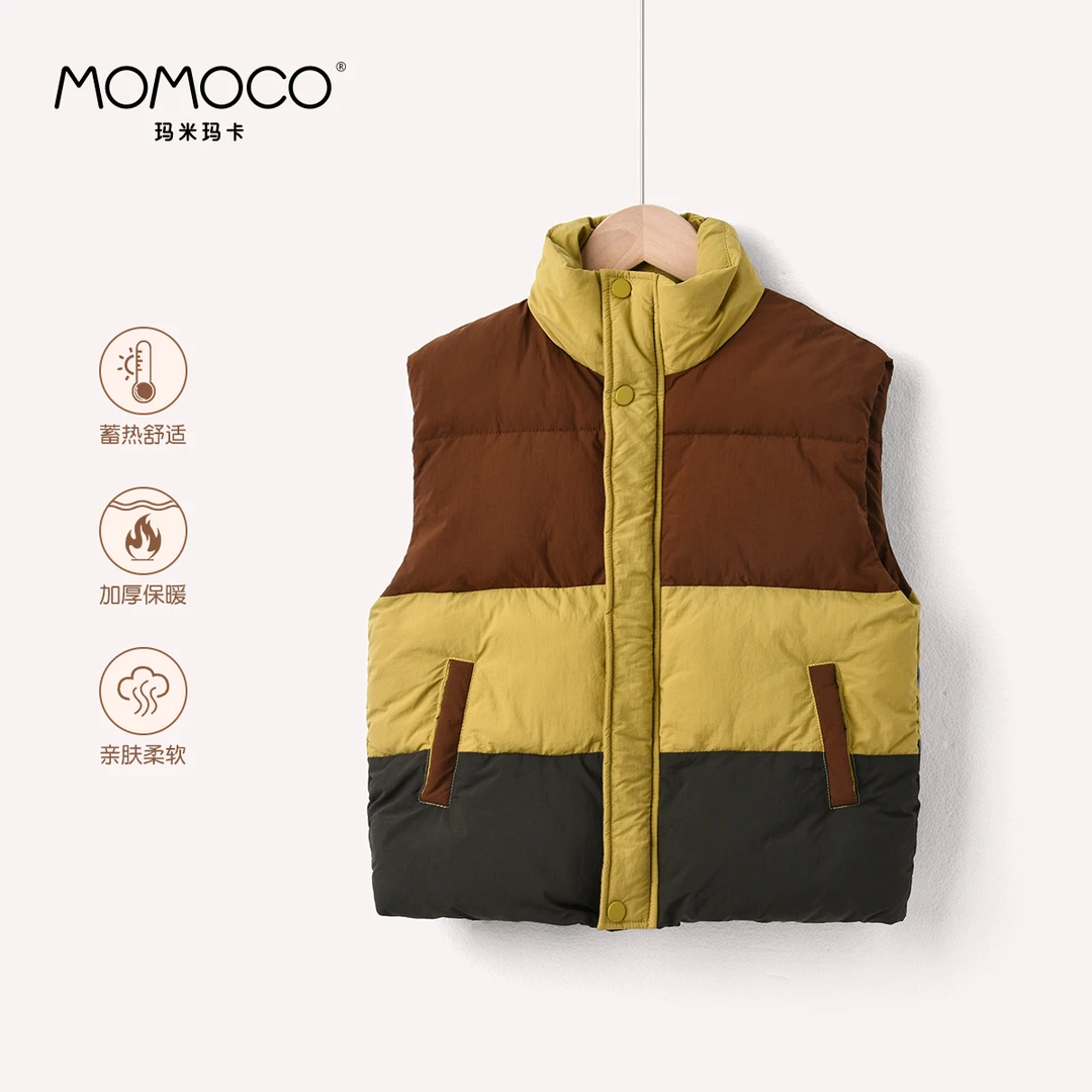 MOMOCO撞色休闲保暖棉马甲童装马甲洋气中大童马甲79430110008
