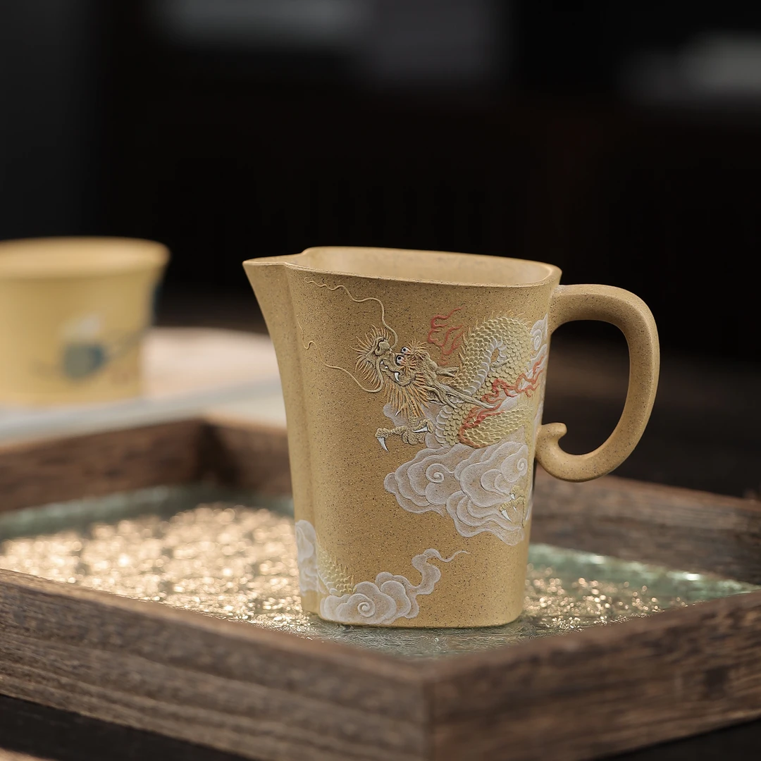 静心杯｜龙腾四海泥绘公道杯纯手工杯 230cc