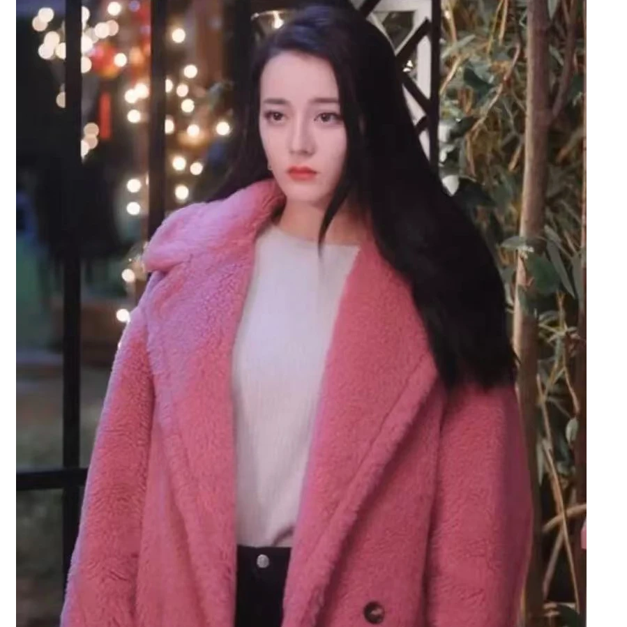 Max Mara爆款树莓粉羊驼毛泰迪大衣/40码/99新/28132