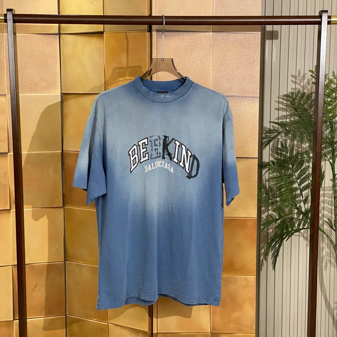 Balenciaga 23ss新款水洗破坏字母logo短袖/m码/99新/41249