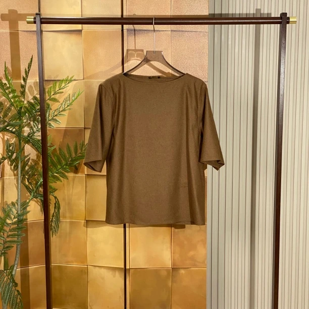 Loro piana 24最新款刺绣徽标logo羊毛短袖/40码/全新原吊/23315
