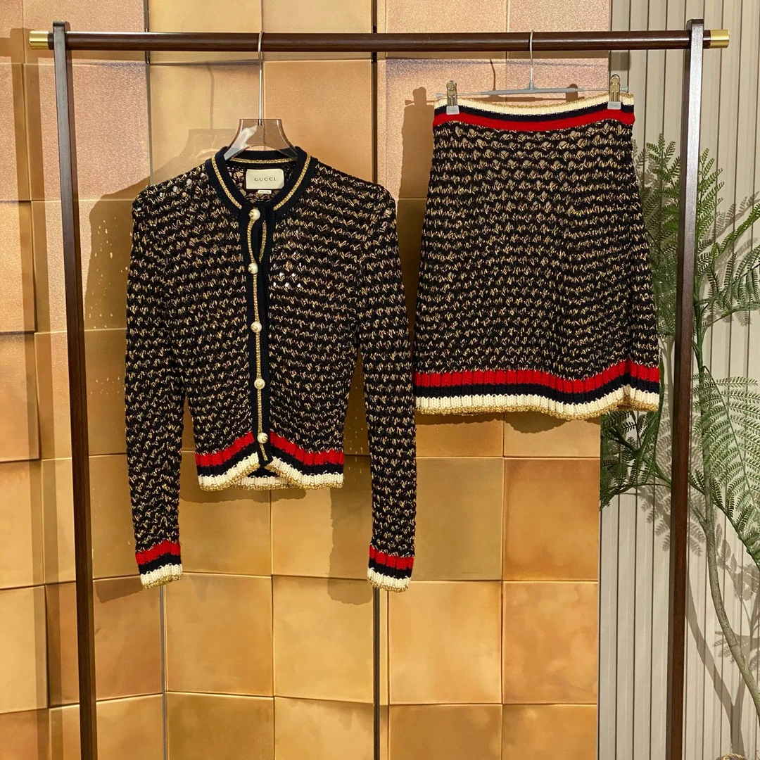 Gucci 黑金双G珍珠扣编织外套/s码/全新带吊/女20261