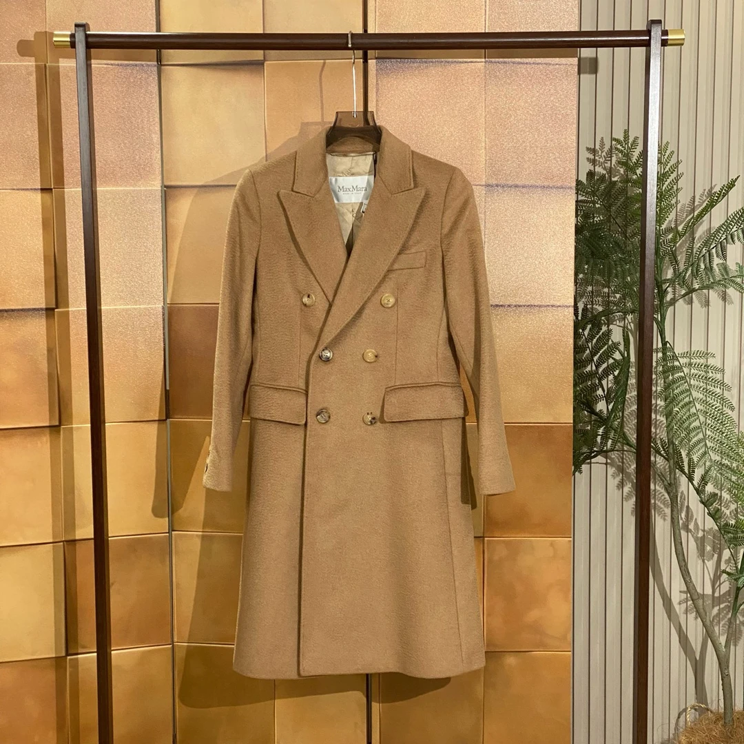 MaxMara驼色双排扣大衣/34码/全新/女20224