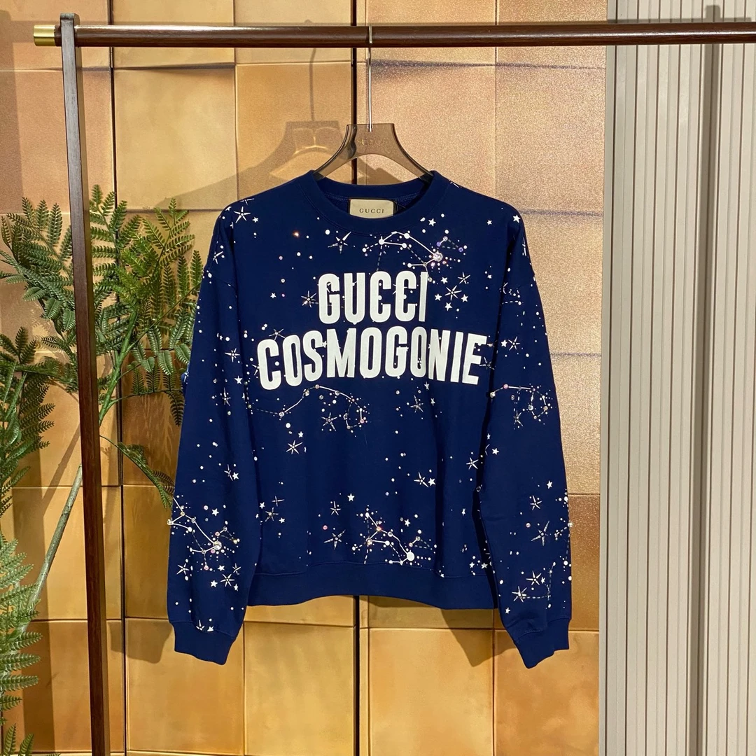 Gucci 22fw水钻满天星字母logo卫衣/xs码/全新原吊 1.4w/23658