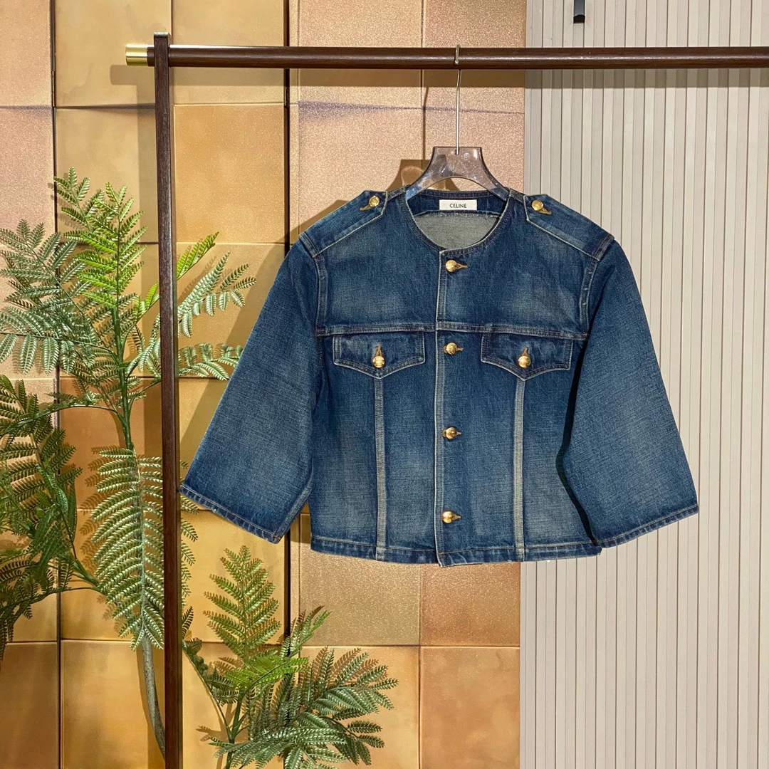 Celine fw22金扣复古牛仔外套/s码/99新/女23103