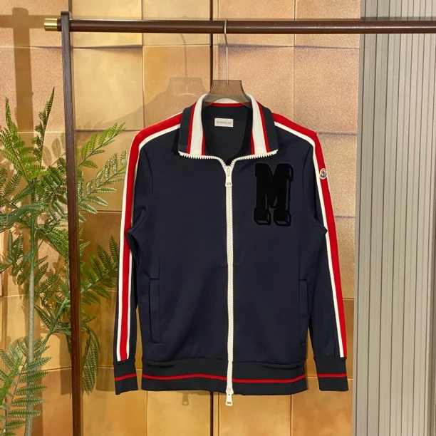 Moncler条纹串标植绒字母logo夹克外套/s码/99新/23576