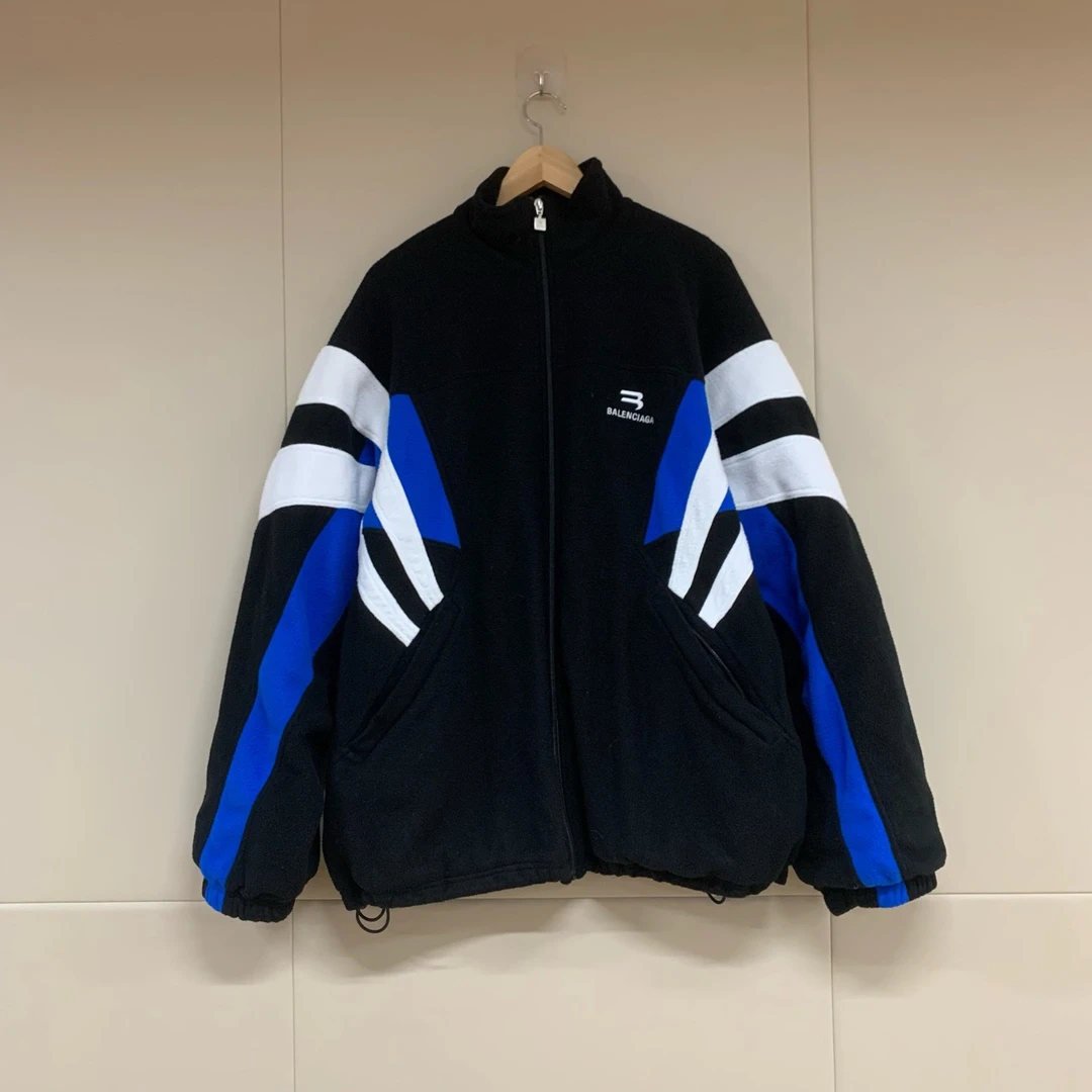 Balenciaga Sporty拼色刺绣logo摇粒绒夹克外套/oss码/99新/13427