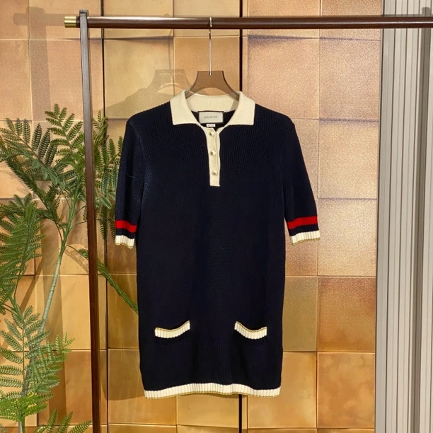 Gucci珍珠扣针织连衣裙/m码/99新/23434
