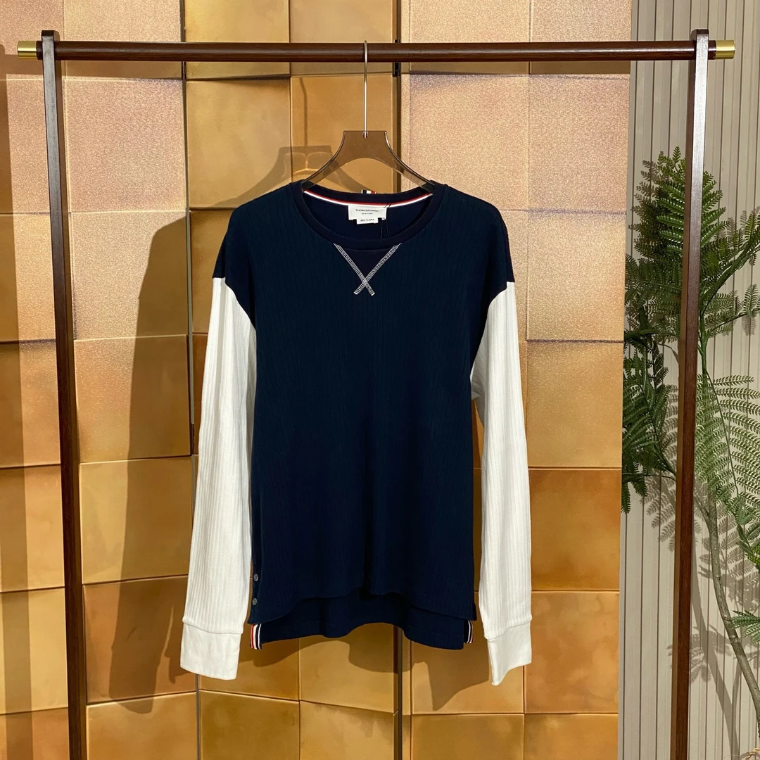 Thom Browne 拼接彩条针织卫衣/2码/99新/女41600
