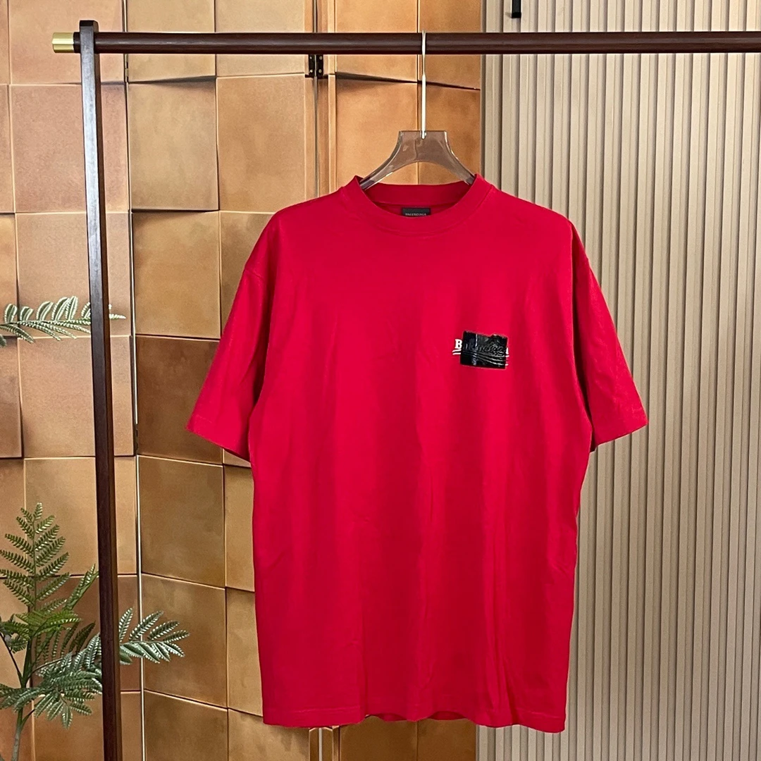Balenciaga 23ss新款红色可乐刺绣logo短袖/os m码/99新/18784