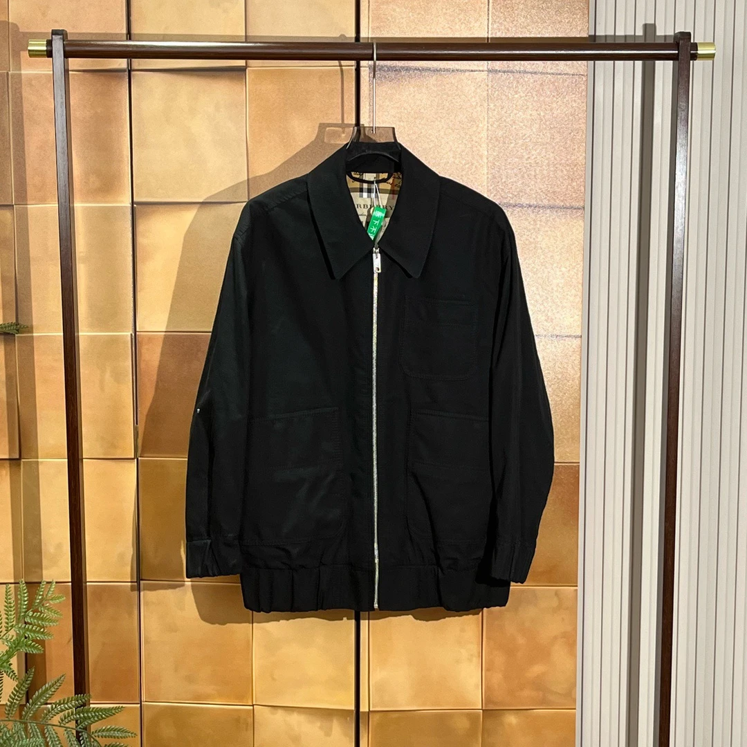 Burberry黑色内里格纹涂鸦夹克外套/36码/全新/25772