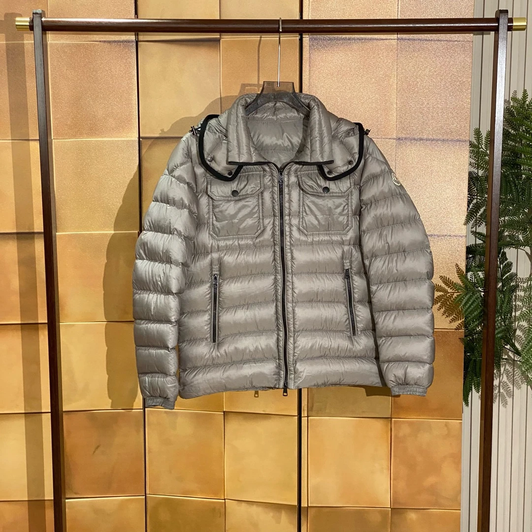 Moncler Valence灰色刺绣徽标字母logo羽绒服/1码/99新/女24516