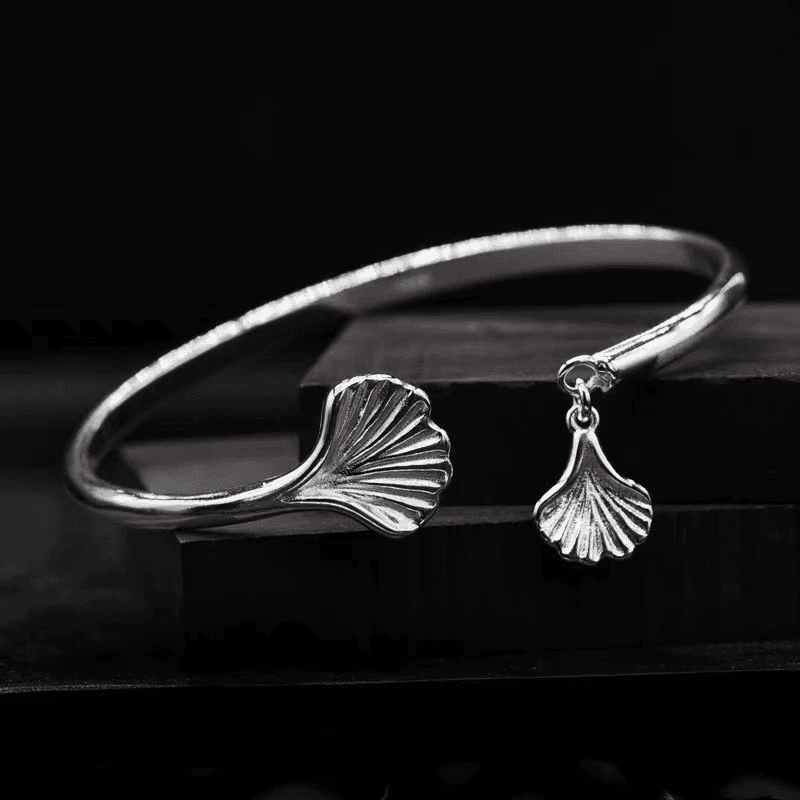 【B19】三生有杏手镯足银999.9手镯