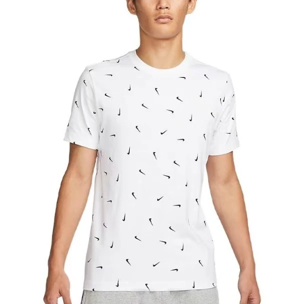 Nike  Logo满印圆领套头短袖 正肩袖T恤 DR7910TM G