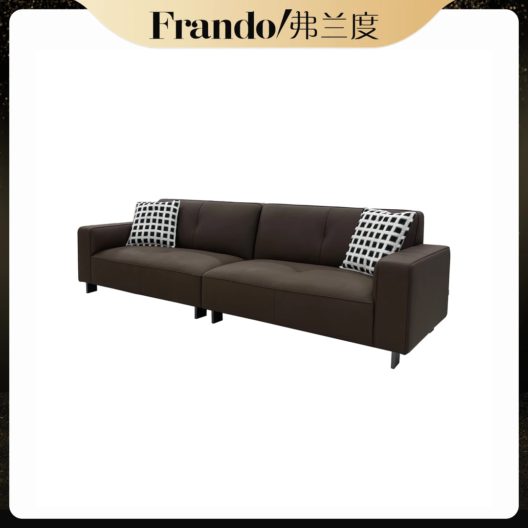弗兰度L-110 小黑牛沙发 小户型高脚家用客厅沙发头层牛皮大气