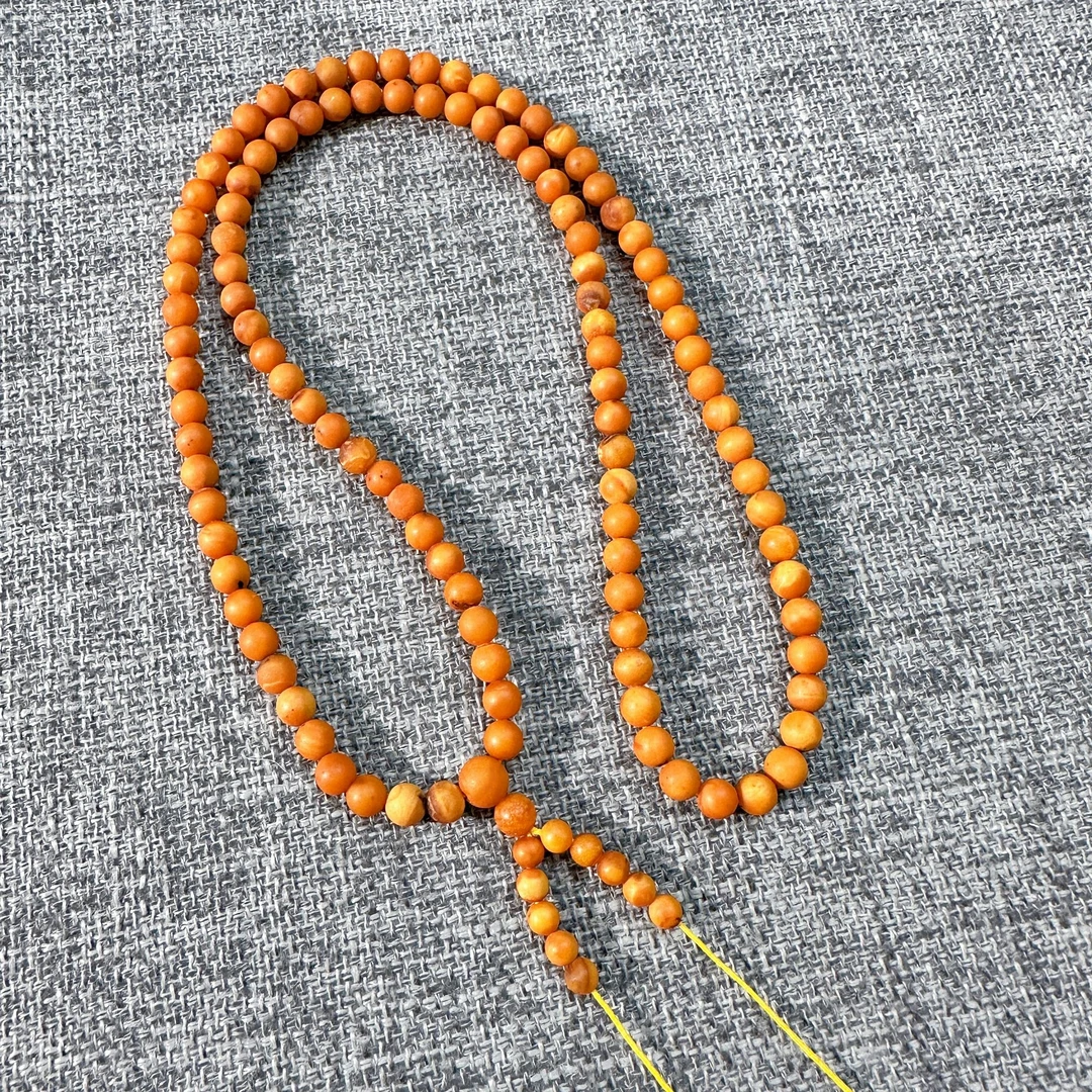 8718蜜蜡项链手工橘皮百搭手串吊坠项链中古气质挂坠少女饰品