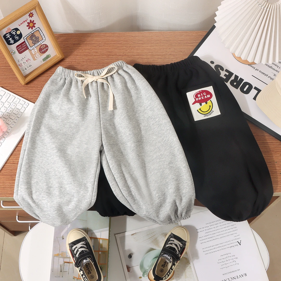 儿童卫裤男童女童春秋款运动休闲裤长裤韩版宽松百搭裤子