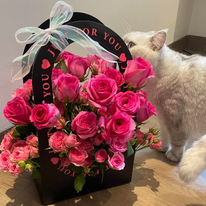 花艺包装盒手提花盒女神节母亲节情人节纸质花盒盆栽盒花束插花盒