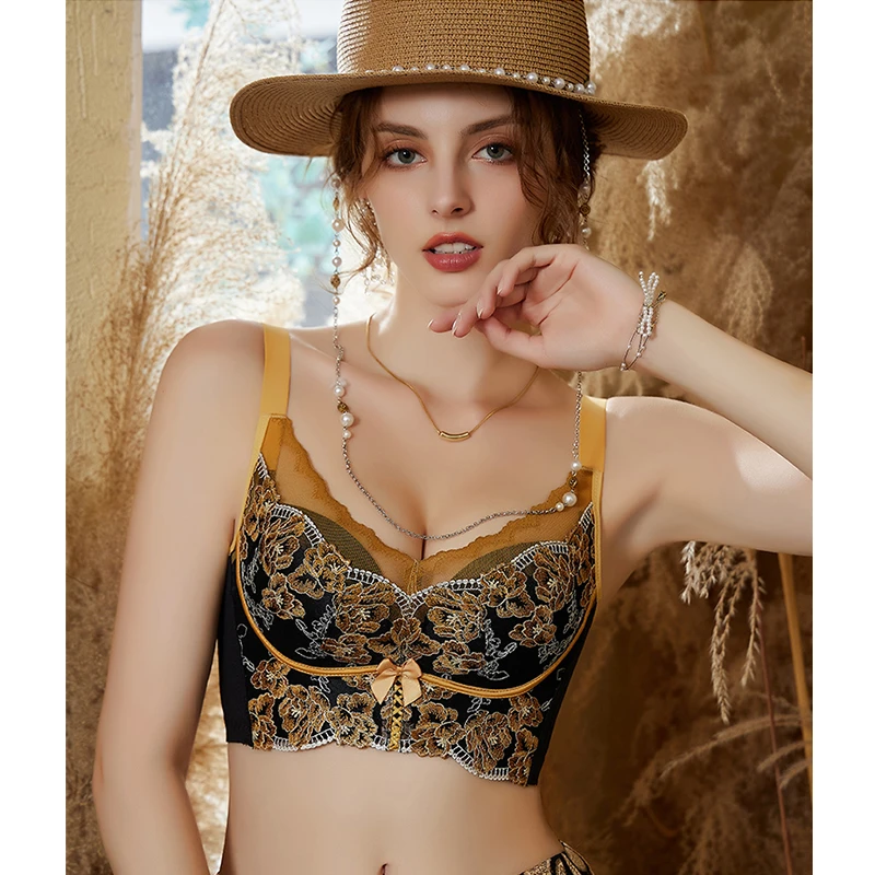 【尊后香妃】女士内衣性感收副乳聚拢上托防下垂调整型高定蕾丝文胸