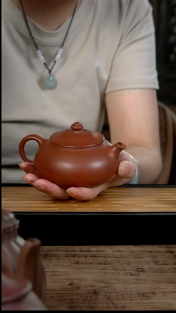 【闪购商品】紫砂茶壶红降坡  寒江