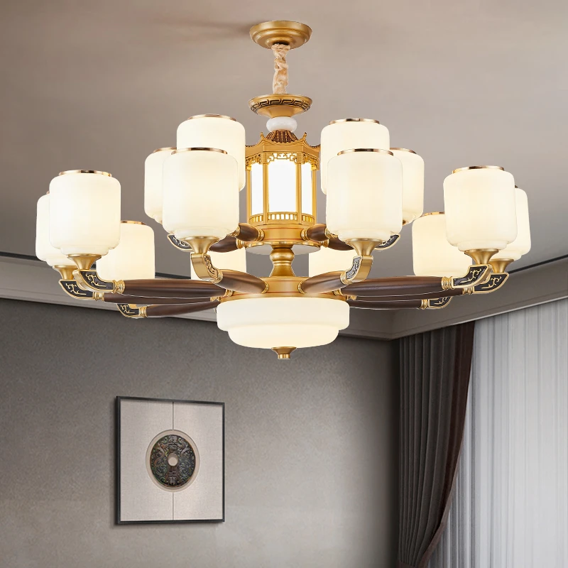 新中式客厅餐厅全屋套餐家用国风简约高档大气大厅吊灯别墅复古灯