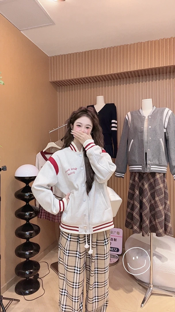 棒球服外套女装2024韩系宽松小个子夹克上衣G0052S