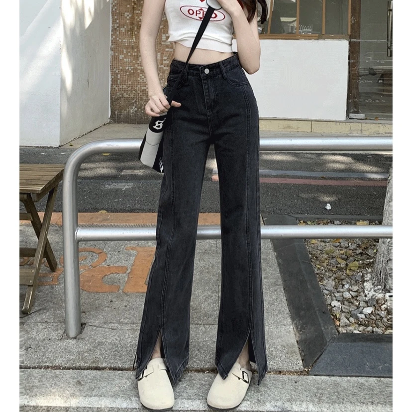 九分长裤加长 拖地裤牛仔裤女新款宽松气质时尚潮流女装