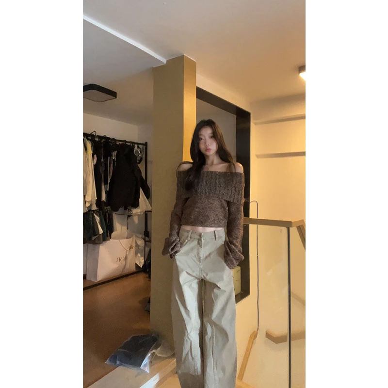 【现货】雅丹德芙 复古梨形显瘦阔腿垂感直筒宽松休闲裤【2411776】