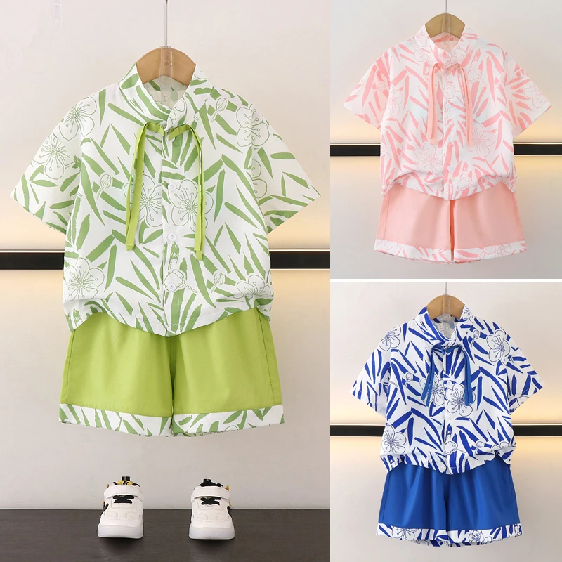 男童国风套装夏装2024新款中小童新中式短袖男孩夏季童装儿童韩版