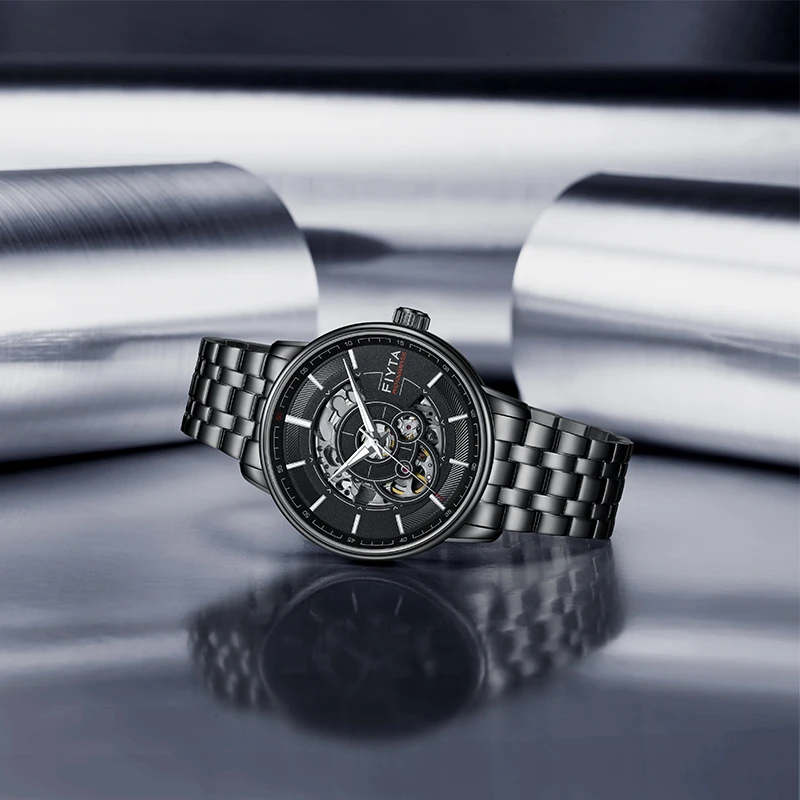 飞亚达摄影师系列男士机械表镂空黑武士潮酷防水夜光腕表DB