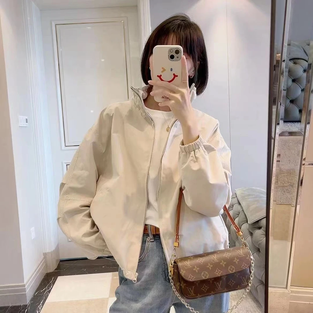 时尚韩版新款休闲立领小个子棒球短款外套百搭夹克气质上衣女外套